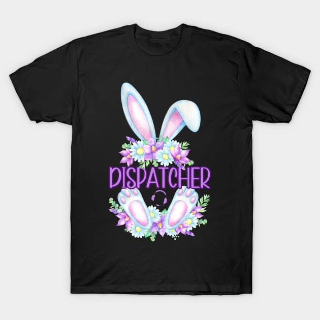Easter Bunny Dispatcher 911 First Responder Thin Gold Line T-Shirt by Shirts by Jamie